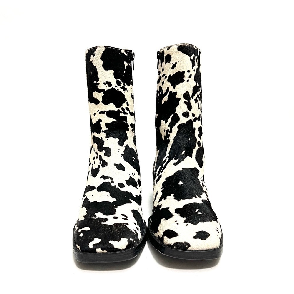 Vintage Y2K deadstock cow print pony hair square toe western fashion boots - Picture 3 of 9